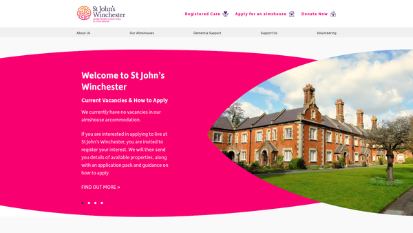 Screenshot of the St John's Winchester website