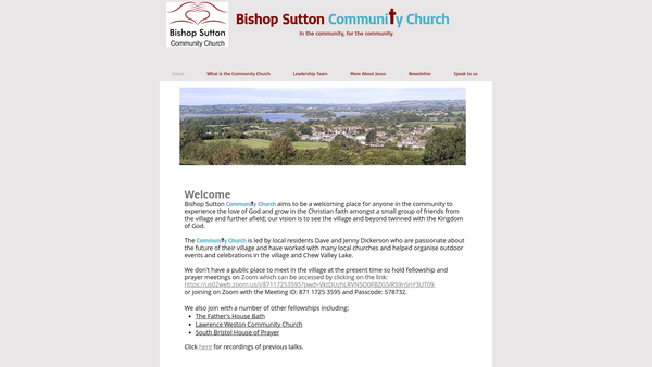 Screenshot of the Bishop Sutton Community Church website