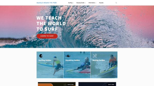 Screenshot of the Paddle Round The Pier website