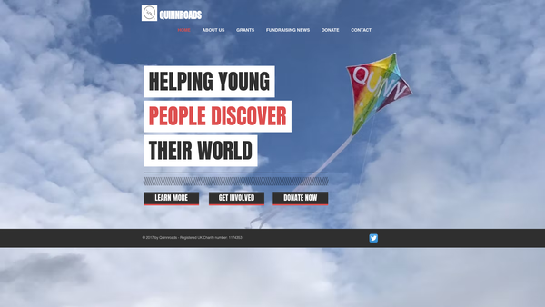 Screenshot of the Quinnroads website