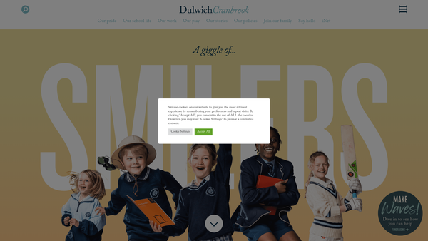 Screenshot of the The Dulwich School Cranbrook website