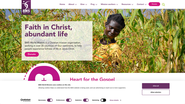 Screenshot of the The Baptist Missionary Society website