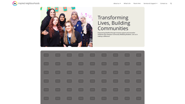 Screenshot of the Inspired Neighbourhoods Charitable Trust website