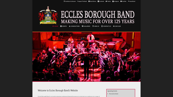 Screenshot of the Eccles Borough Band website