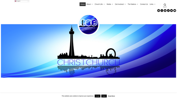 Screenshot of the Christ Church Blackpool website