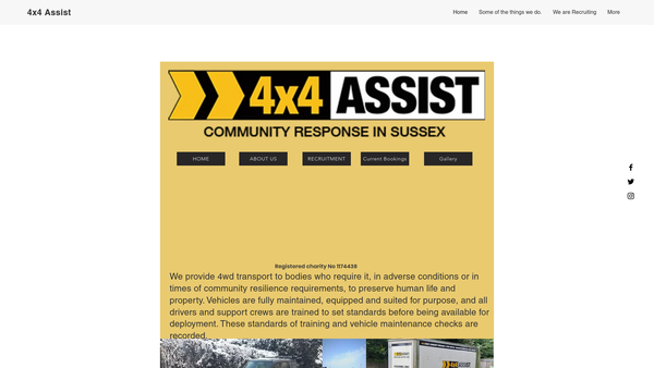 Screenshot of the 4 X 4 Assist website