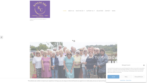 Screenshot of the Kingscare League Of Friends website