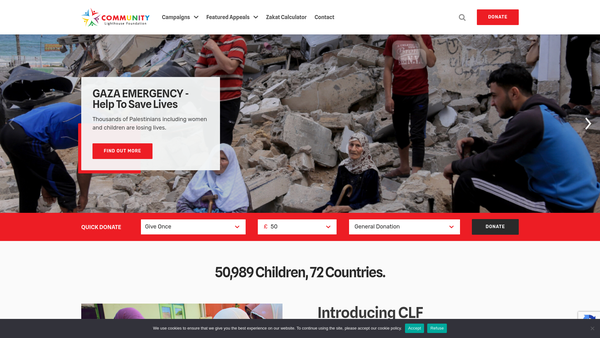 Screenshot of the Community Lighthouse Foundation website