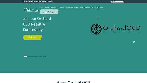 Screenshot of the Orchard website