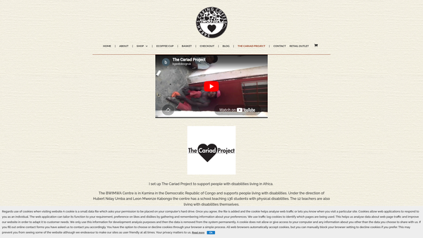 Screenshot of the The Cariad Project website