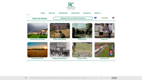 Screenshot of the Rowlands Castle Heritage Centre website