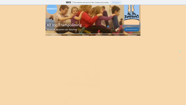 Screenshot of the All Inc Trampolining website
