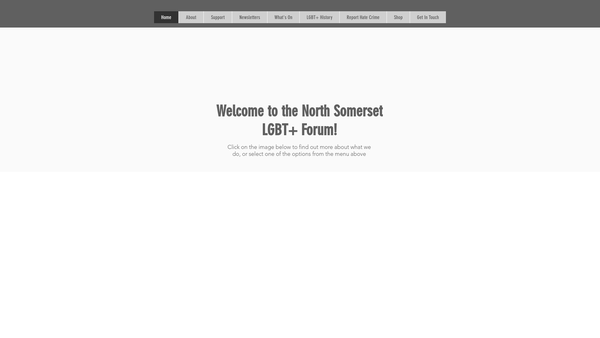 Screenshot of the North Somerset LGBT+ Forum website