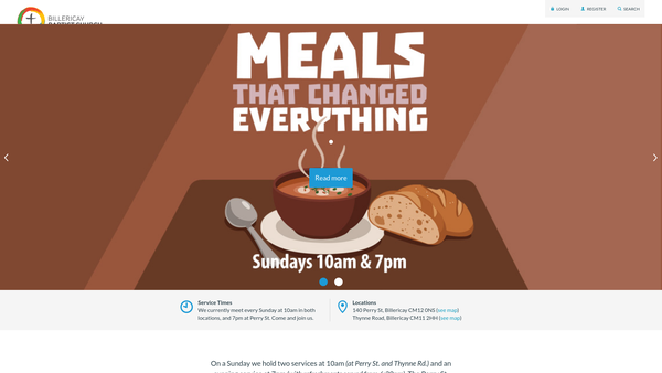 Screenshot of the Billericay Baptist Church website