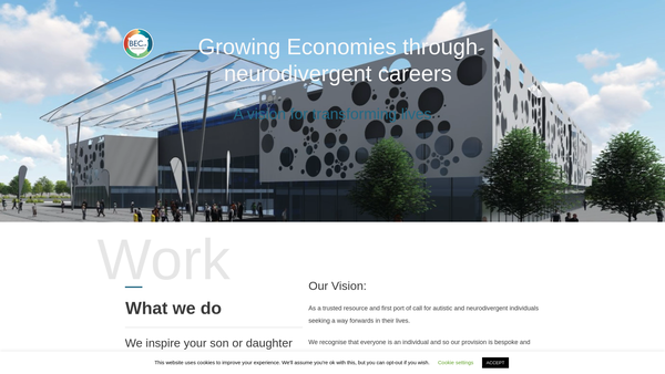 Screenshot of the Business Enterprise And Community Group website