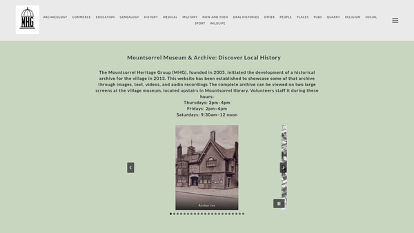 Screenshot of the Mountsorrel Museum And Heritage Trust website