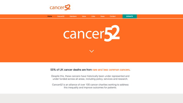 Screenshot of the Cancer 52 website
