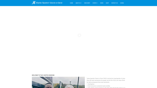 Screenshot of the Twelve Apostles' Church In Christ website