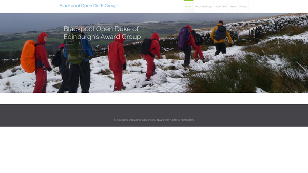 Screenshot of the Blackpool Duke Of Edinburgh's Award Open Access Group website
