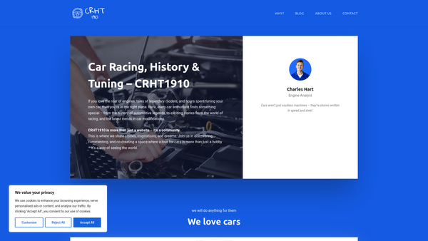Screenshot of the Charles Rolls Heritage Trust website