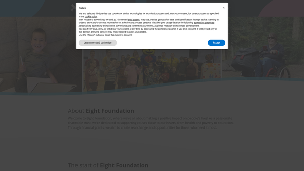 Screenshot of the The Eight Foundation website