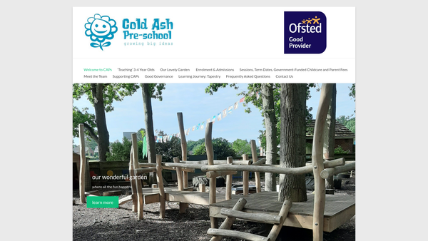 Screenshot of the Cold Ash Pre-School website