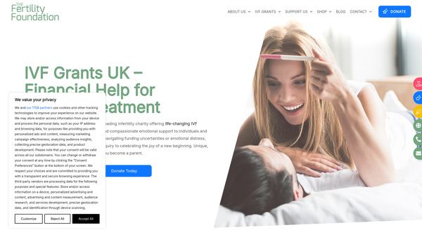 Screenshot of the The Fertility Foundation website