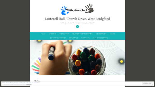 Screenshot of the St Giles Preschool website