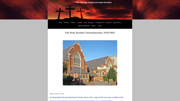 Screenshot of the The Heritage Chapel And Halls website