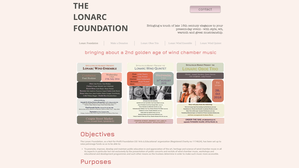Screenshot of the Lonarc Foundation website