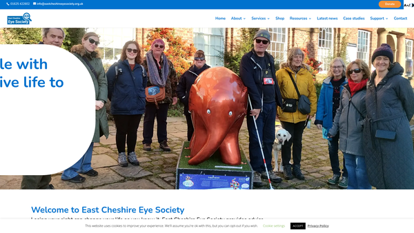 Screenshot of the East Cheshire Eye Society website