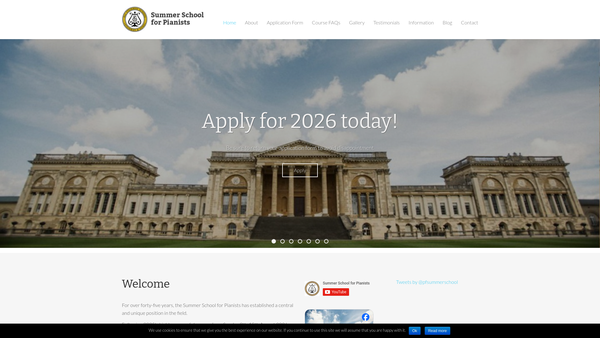 Screenshot of the The Summer School For Pianists website