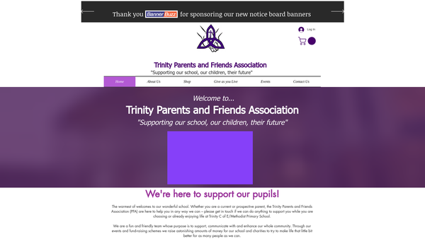 Screenshot of the Trinity Pfa website