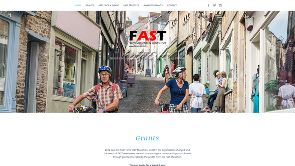 Screenshot of the Frome Activities And Sports Trust website