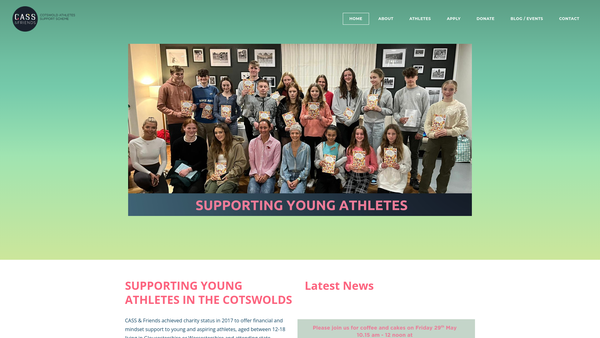 Screenshot of the Cass & Friends website