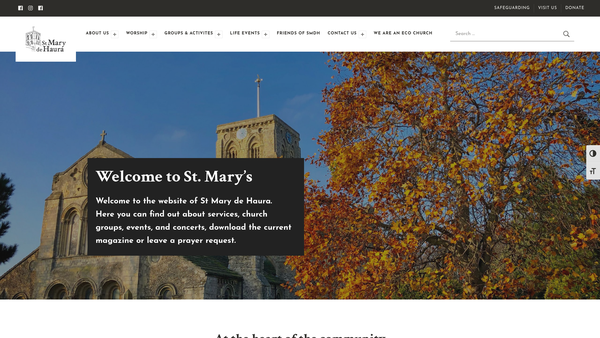 Screenshot of the The Parochial Church Council Of The Ecclesiastical Parish Of St Mary De Haura, New Shoreham website