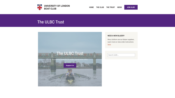 Screenshot of the Ulbc Trust Limited website