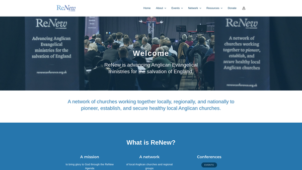 Screenshot of the Renew Conference website