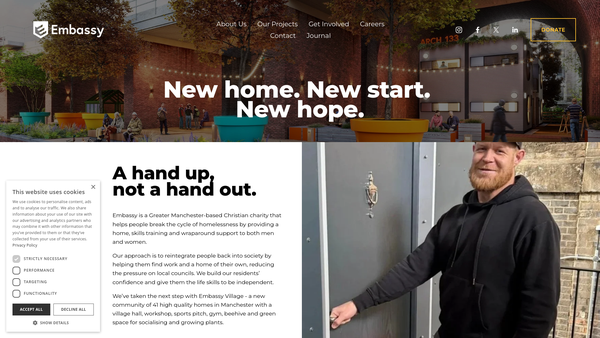 Screenshot of the Embassy website