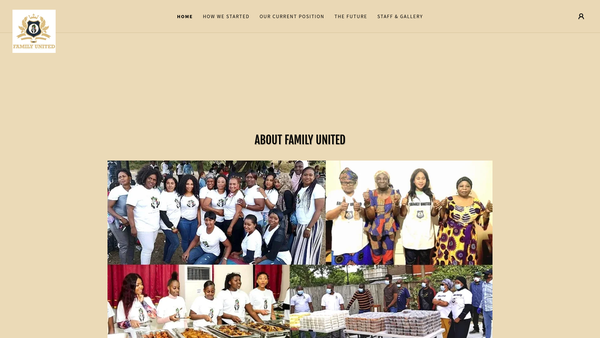 Screenshot of the Family United website