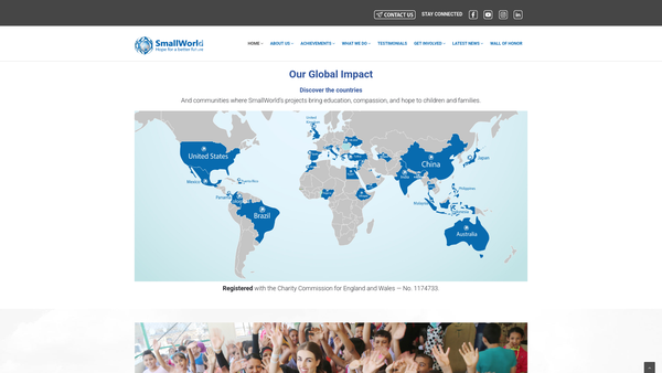 Screenshot of the Smallworld Foundation website