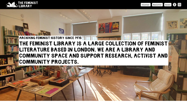 Screenshot of the Feminist Library And Information Centre website