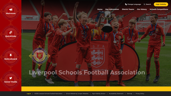 Screenshot of the Liverpool Schools Fa website