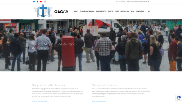 Screenshot of the Open Air Campaigners (GB) website