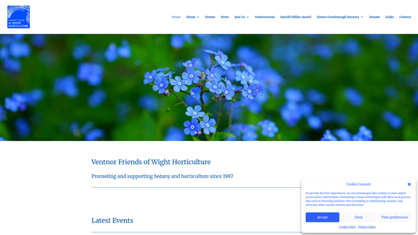 Screenshot of the Ventnor Friends of Wight Horticulture website