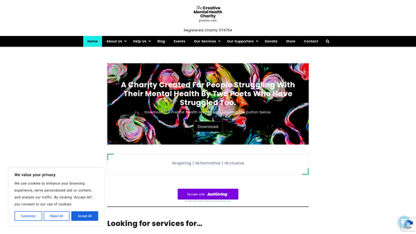 Screenshot of the Poetsin website