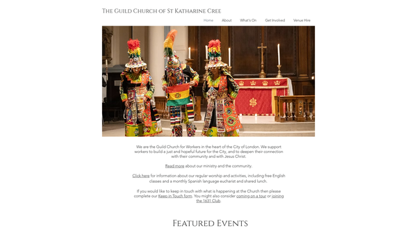 Screenshot of the The Guild Church Council Of St Katharine Cree website