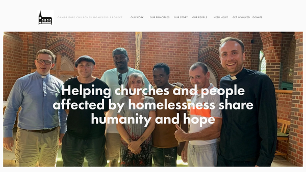 Screenshot of the Cambridge Churches Homeless Project website