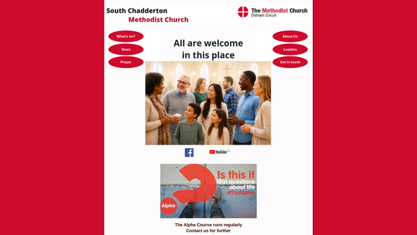 Screenshot of the South Chadderton Methodist Church website