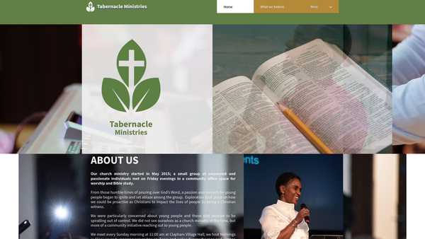 Screenshot of the Tabernacle Ministries website